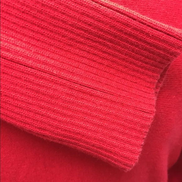 Anne Klein Red Cardigan Sweater Gold Buttons S Long Sleeve Fitted Cotton Blend - Picture 12 of 12